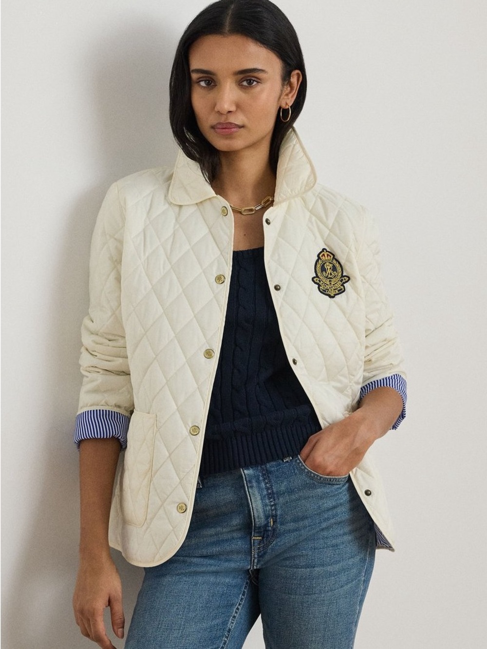 Lauren Ralph Lauren CREST PATCH DIAMOND QUILTED JACKET